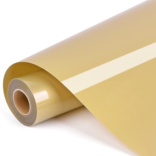 IModeur Plotterfolie Textil Gold – 30,5 x 400 cm Flexfolie Plotter Textil Gold für Cricut Maker, Silhouette Cameo, Textilfolie Plotter Gold für Kleidung, Mützen, Hosen, andere Stoffe von IModeur