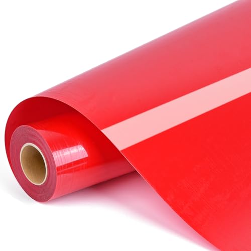 IModeur Plotterfolie Textil Rot – 30,5 x 400 cm Flexfolie Plotter Textil Rot für Cricut Maker, Silhouette Cameo, Textilfolie Plotter Rot für Kleidung, Mützen, Hosen, andere Stoffe von IModeur