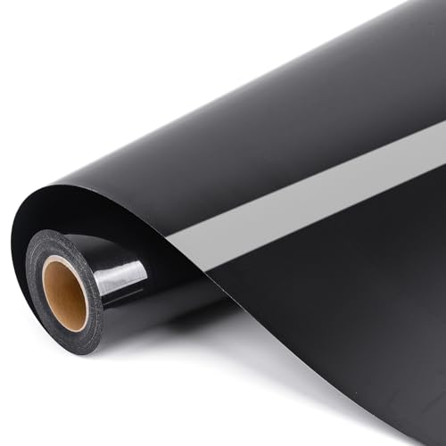 IModeur Plotterfolie Textil Schwarz – 30,5 x 400 cm Flexfolie Plotter Textil Schwarz für Cricut Maker, Silhouette Cameo, Textilfolie Plotter Schwarz für Kleidung, Mützen, Hosen, andere Stoffe von IModeur