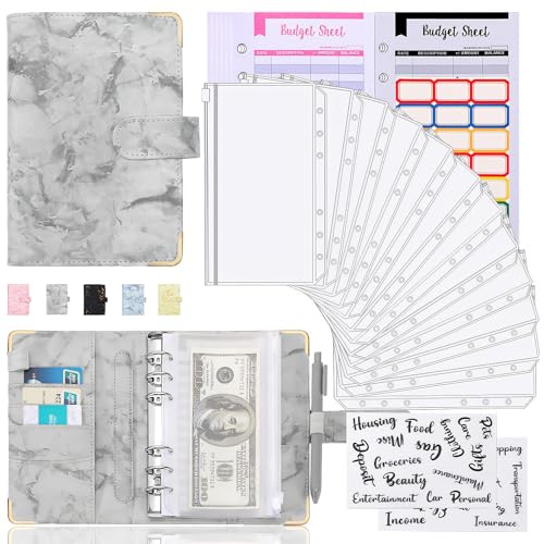 A6 Budget Planner, Bugetplaner Budget Binder sparbuch, budget planner mit Folien für Finanzplaner Sparen Mappe,Cash Stuffing Startset von INCIAJOY