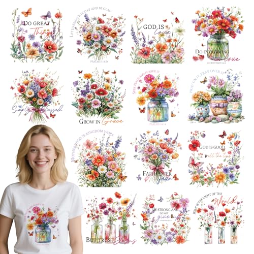 INCOK Christliche Aufkleber zum Aufbügeln – 15 Stück Bibelvers DTF Transfers, bereit zum Drücken, für T-Shirt, Blume, Vinyl-Design für Kleidung, Kissenbezüge, Hut, Hoodie, Tasche, DIY-Dekoration INCOK Christliche Aufkleber zum Aufbügeln – 15 Stück Bibelvers DTF Transfers, bereit zum Drücken, für T-Shirt, Blume, Vinyl-Design für Kleidung, Kissenbezüge, Hut, Hoodie, Tasche, DIY-Dekoration von INCOK