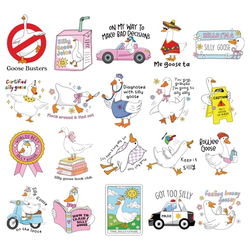 INCOK Goose Bügelbilder – 20 Stück lustige Tier-Bügelbilder für Hemden, DTF-Übertragungen, bereit zum Drücken, für Kleidung, Hut, Jacken, Rucksäcke, Hoodie, Tasche, DIY-Kostüm INCOK Goose Bügelbilder – 20 Stück lustige Tier-Bügelbilder für Hemden, DTF-Übertragungen, bereit zum Drücken, für Kleidung, Hut, Jacken, Rucksäcke, Hoodie, Tasche, DIY-Kostüm von INCOK