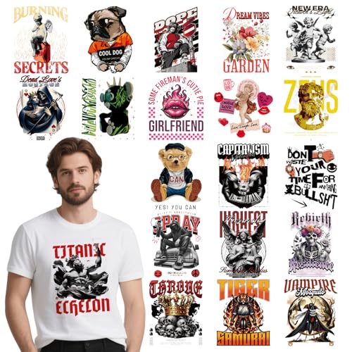 INCOK Hip-Hop-Aufkleber zum Aufbügeln – 20 Stück lustige Tier-Aufkleber zum Aufbügeln für Kleidung, coole DTF-Übertragungen, bereit zum Drücken, für Streetwear, Hut, Jacken, Rucksäcke, Hoodie INCOK Hip-Hop-Aufkleber zum Aufbügeln – 20 Stück lustige Tier-Aufkleber zum Aufbügeln für Kleidung, coole DTF-Übertragungen, bereit zum Drücken, für Streetwear, Hut, Jacken, Rucksäcke, Hoodie von INCOK