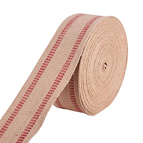 INCREWAY Jute-Gurtband, rotes Polsterhandwerk, Jute-Gurtband, natürlich, rustikal, Juteband, Leinen, Basteln, Polsterband, 8,9 cm x 20 m von INCREWAY