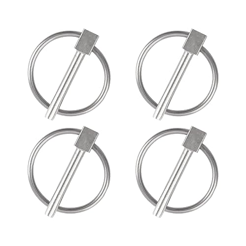 INCREWAY Lynch Pin,4PCS Dia 4mm Edelstahl Runde Sicherheitsnadeln Trailer Lock Pin Sicherungsstifte Lynch Pin Befestigungen für Track Farm Lawn von INCREWAY