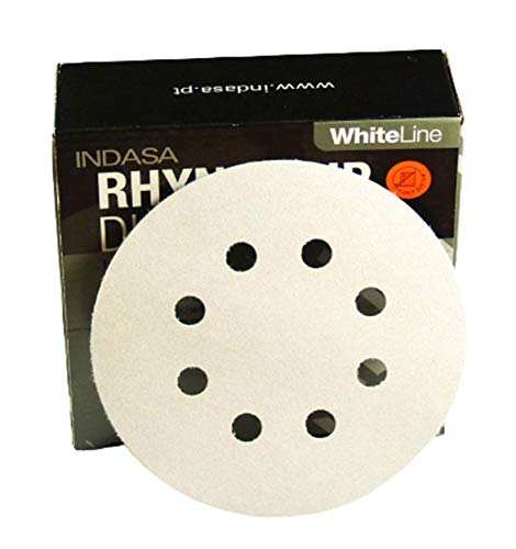 125mm 8H INDASA WHITELINE Schleifscheiben mit Klett diverse Körnungen zur Auswahl (10 Schleifscheiben in P180) von INDASA