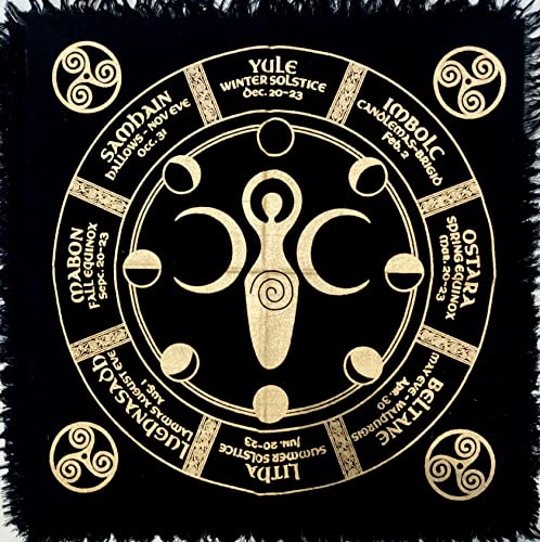 Altartuch Sternzeichen Hexerei Alter Tarot Spread Top Tuch Wiccan Square Spiritual 18 x 18 Sacred Cloth Galaxy Moon Phasen Göttin von INDIAN CRAFT CASTLE