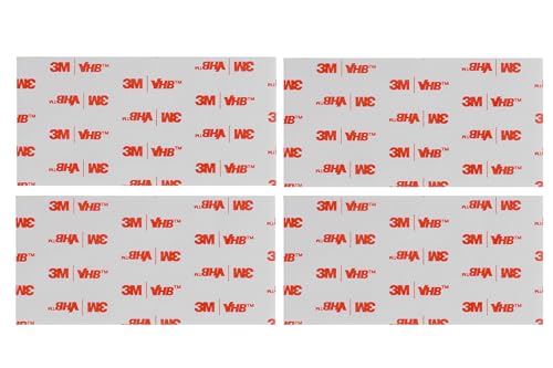 3M 4950 VHB doppelseitiges Klebeband Klebestreifen Klebepads Extra stark Schwerlast Acrylschaumband Hochleistungsklebeband Montageband, Innen-Außenbereich (4 Stück 100mm x 50 mm) von INDIAN STORE 24