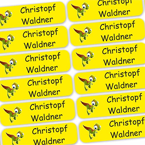 INDIGOS UG® 120 x Namensaufkleber Wäscheetiketten 35x10mm - Dinosaurier - Bekleidung - Gegenstände - für Kinder, Schule und Kindergarten - Textilien Etiketten individuell personalisiert von INDIGOS UG