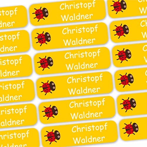 INDIGOS UG® 120 x Namensaufkleber Wäscheetiketten 35x10mm - Maikäfer - Bekleidung - Gegenstände - für Kinder, Schule und Kindergarten - Textilien Etiketten individuell personalisiert von INDIGOS UG