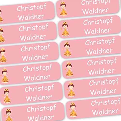 INDIGOS UG® 80 x Bügeleetiketten Namenssticker 35x10mm - Prinzessin - Bekleidung - für Kinder, Schule und Kindergarten - Textilien Etiketten individuell personalisiert von INDIGOS UG