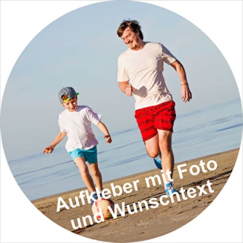 INDIGOS UG® Aufkleber Foto - 30mm rund - 250 Stück Namensaufkleber für Kinder, Schule, Einladungen, Hochzeit, Taufe, Verlobung, Kommunion, Geburtstag, Party - personalisiert mit Wunschtext von INDIGOS UG