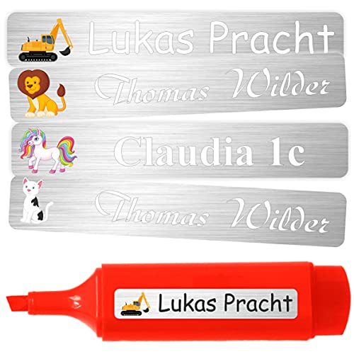 INDIGOS UG® Namensaufkleber Sticker - 51x7 mm - 10-1000 Stück für Kinder, Schule und Kindergarten - Stifte, Federmappe, Lineale - lustige Motive von INDIGOS UG