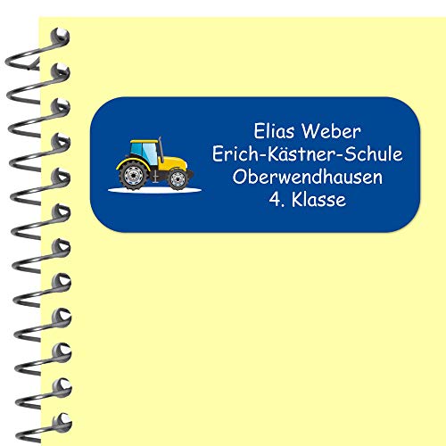 INDIGOS UG® Namensaufkleber Sticker - 56x23 mm - personalisiert - 060 - LKW Truck - 33-99 Stück für Kinder, Schule und Kindergarten - KITA Adressaufkleber für Stifte, Federmappen, Briefe von INDIGOS UG