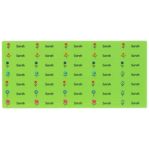 INDIGOS UG® Namensaufkleber Kinder - Wäscheetiketten & Gegenstände - 35-105 Stück - 35x10mm - Blumen - hellgrün - Kleidung - Schule und Kindergarten - personalisierbar wasserfeste Klebeetiketten von INDIGOS UG