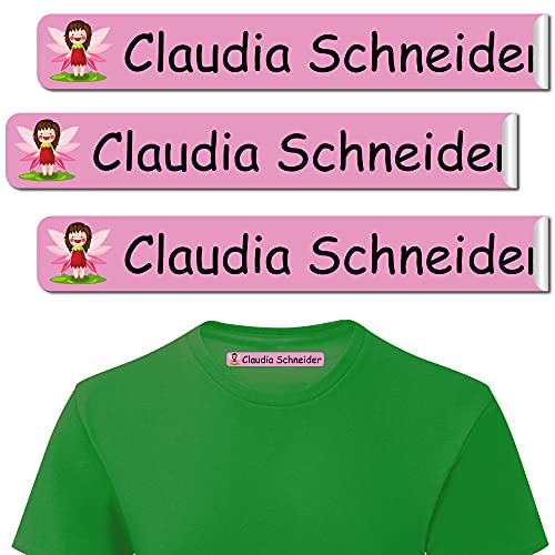 INDIGOS UG® Personalisierbare Bügeletiketten Wäscheetiketten mit Namen - 43x7mm - Namensetiketten Etiketten - 002 - Meerjungfrau - 10-480 Schule KITA zum Einbügeln Wäscheschilder Namensschilder von INDIGOS UG