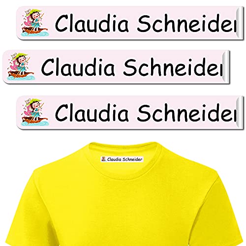 INDIGOS UG® Personalisierbare Bügeletiketten Wäscheetiketten mit Namen - 6x1cm - Namensetiketten Etiketten - 001 - Prinzessin - 10-480 Schule KITA zum Einbügeln Wäscheschilder Namensschilder von INDIGOS UG