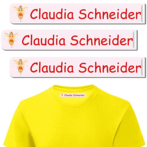 INDIGOS UG® Personalisierbare Bügeletiketten Wäscheetiketten mit Namen - 6x1cm - Namensetiketten Etiketten - 058 - Königin - 10-480 Schule KITA zum Einbügeln Wäscheschilder Namensschilder von INDIGOS UG