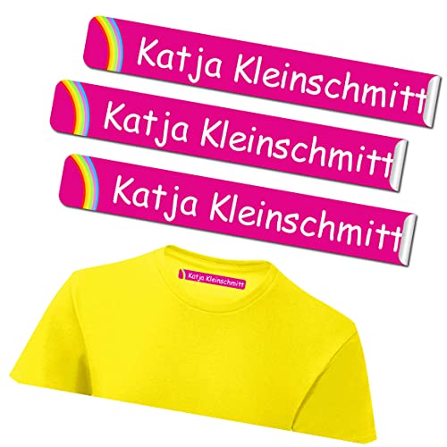 INDIGOS UG® Personalisierbare Bügeletiketten Wäscheetiketten mit Namen - 6x1cm - Namensetiketten Etiketten - 067 - Regenbogen - 10-480 Schule KITA zum Einbügeln Wäscheschilder Namensschilder von INDIGOS UG