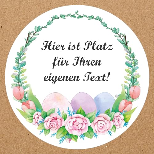 INDIGOS UG - Aufkleber Frohe Ostern - Ostereier - Wunschtext - 35 Stück - 40mm - individuell personalisiert - selbstklebende Etiketten Dekoration Verpackung von Geschenken von INDIGOS UG