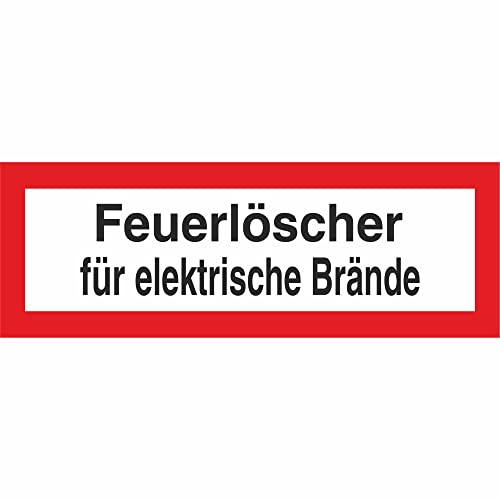 INDIGOS UG - Aufkleber - Hinweisschild Brandschutz Feuerlöscher für elektrische Brände, 14,80x5,20 cm - Warnung - Sicherheit - Hotel, Firma, Haus von INDIGOS UG