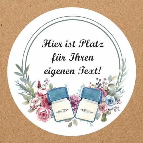 INDIGOS UG - Aufkleber Hochzeit - Eheringe Schatulle - Wunschtext - 54 Stück - 30mm - individuell personalisiert - selbstklebende Etiketten Dekoration und Verpackung für Hochzeitsgeschenke von INDIGOS UG