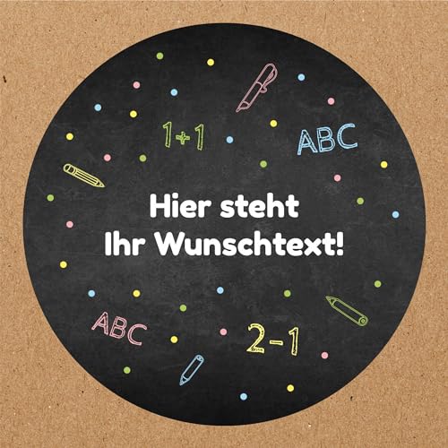 INDIGOS UG - Aufkleber Schulanfang - Tafel - 35 Stück - 40mm - individuell personalisiert - selbstklebende Etiketten - Einschulung - Dekoration und Verpackung für den Schulanfang von INDIGOS UG