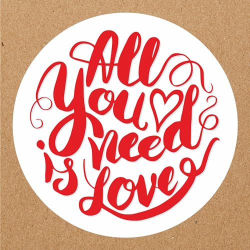 INDIGOS UG - Aufkleber Valentinstag - All you need is Love - 54 Stück - 30mm - selbstklebende Etiketten - Dekoration und Verpackung für Valentinstagsgeschenke von INDIGOS UG