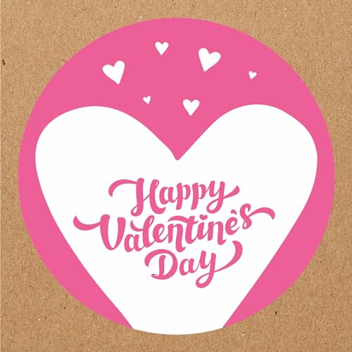 INDIGOS UG - Aufkleber Valentinstag - Happy Valentines Day - Rosa - 35 Stück - 40mm - selbstklebende Etiketten - Dekoration und Verpackung für Valentinstagsgeschenke von INDIGOS UG