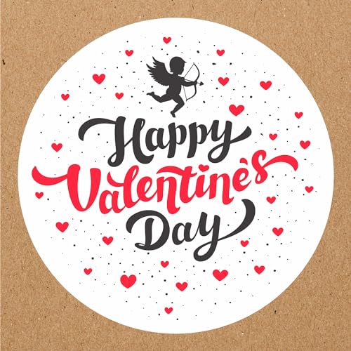 INDIGOS UG - Aufkleber Valentinstag - Happy Valentines Day - Rote Herzen - 35 Stück - 40mm - selbstklebende Etiketten - Dekoration und Verpackung für Valentinstagsgeschenke von INDIGOS UG