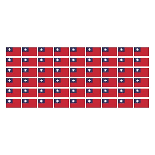 Mini Aufkleber Set - Pack glatt - 20x12mm - selbstklebender Sticker - Taiwan - Flagge - Banner - Standarte fürs Auto, Büro, zu Hause und die Schule - 54 Stück von INDIGOS UG