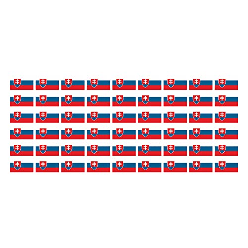 Mini Aufkleber Set - Pack glatt - 20x12mm - selbstklebender Sticker - Slowakei - Flagge - Banner - Standarte fürs Auto, Büro, zu Hause und die Schule - 54 Stück von INDIGOS UG