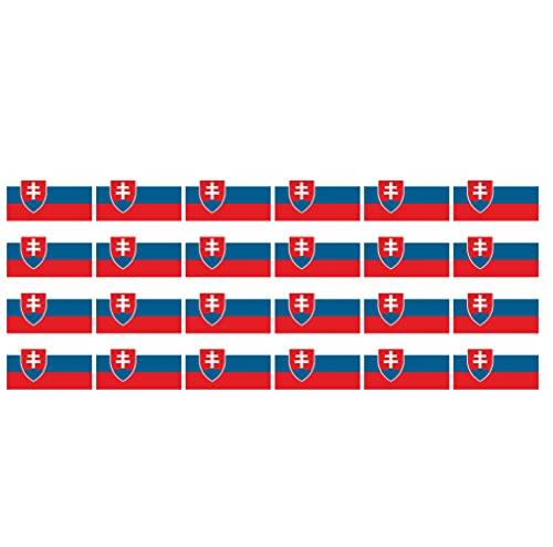 Mini Aufkleber Set - Pack glatt - 33x20mm - selbstklebender Sticker - Slowakei - Flagge - Banner - Standarte fürs Auto, Büro, zu Hause und die Schule - 24 Stück von INDIGOS UG