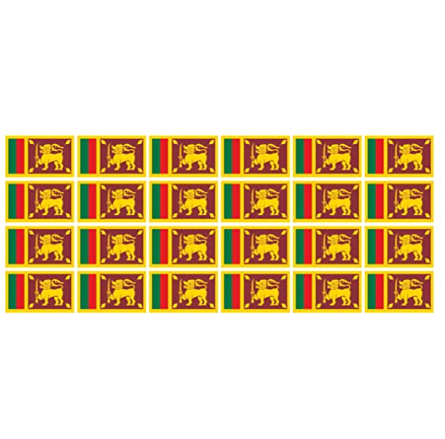 Mini Aufkleber Set - Pack glatt - 33x20mm - selbstklebender Sticker - Sri Lanka - Flagge - Banner - Standarte fürs Auto, Büro, zu Hause und die Schule - 24 Stück von INDIGOS UG