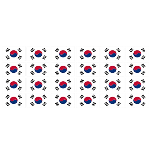 Mini Aufkleber Set - Pack glatt - 33x20mm - selbstklebender Sticker - Südkorea - Flagge - Banner - Standarte fürs Auto, Büro, zu Hause und die Schule - 24 Stück von INDIGOS UG