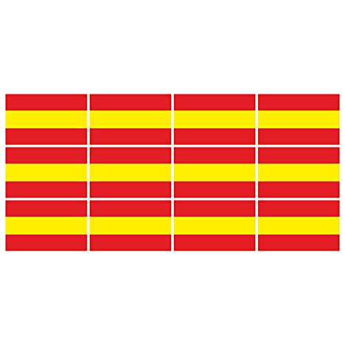 Mini Aufkleber Set - Pack glatt - 50x31mm - selbstklebender Sticker - Spanien - Flagge - Banner - Standarte fürs Auto, Büro, zu Hause und die Schule - 12 Stück von INDIGOS UG