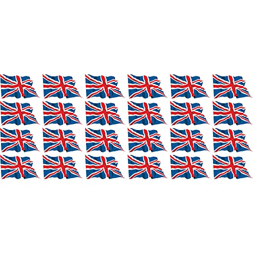 Mini Aufkleber Set - Pack wehend - 33x20mm - selbstklebender Sticker - United Kingdom - Großbritannien - Flagge - Banner - Standarte fürs Auto, Büro, zu Hause und die Schule - 24 Stück von INDIGOS UG