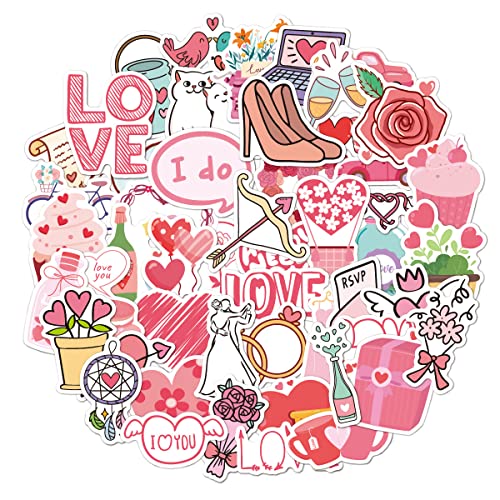 INF 50er-Pack Liebes-Herz-Aufkleber, entzückende und romantische Herzen Liebe Aufkleber Dekorieren Sticker von INF