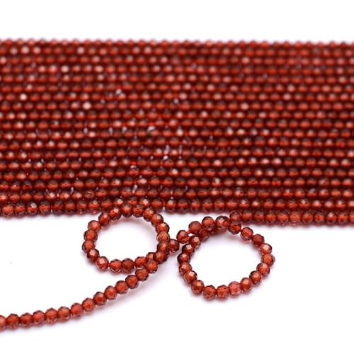 AAA+ Mosambik Roter Granat Edelstein 3mm-3,5mm Mikro facettierte Rondelle Perlen | 13-Zoll-Strang | Natürliche rote Granat-Halbedelstein-lose Perlen B-1-655 (1er-Pack) von INFINITY GEMS