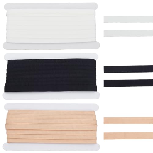 INFUNLY 3 Farbe Korsett Stäbchen Gehäuse 1cm Breit Nylon Plüsch Bügel Kanalband Zum Nähen von BH Korsetts Hochzeitskleidern 0.39 Meter Pro Farbe (Schwarz Weiß Hautton) von INFUNLY