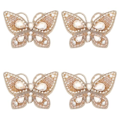 INFUNLY 4 Stück Goldene Schmetterlings Perlenflicken Insekten Aufnäher Zum Aufnähen Strass Aufnäher Schmetterlings Kristall Applikationen Stickflicken Motiv Applikation Tiere Perlen Abzeichen Für Klei INFUNLY 4 Stück Goldene Schmetterlings Perlenflicken Insekten Aufnäher Zum Aufnähen Strass Aufnäher Schmetterlings Kristall Applikationen Stickflicken Motiv Applikation Tiere Perlen Abzeichen Für Klei von INFUNLY