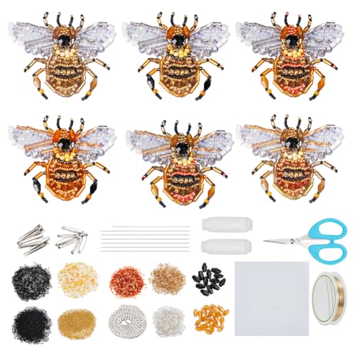 INFUNLY 6 Set Handgefertigte Patches Mit Bienenmotiv Und Strasssteinen, Zum Aufnähen Auf Kristall-Bienen-Applikationen, Dekorative Patches, Nähzubehör Für Kleidung, Taschen, Hosen, Schuhe, Hüte, DIY-P von INFUNLY