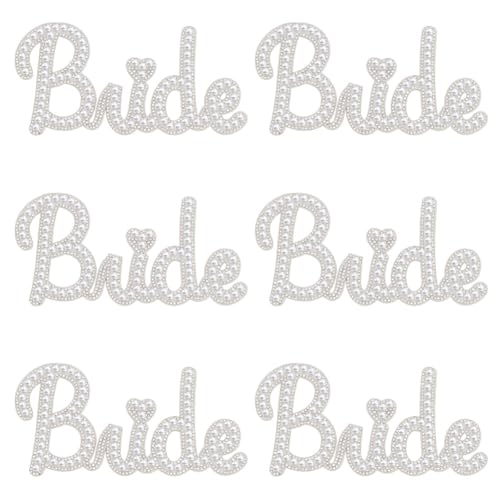 INFUNLY 6 Stück Bling Bride Strass-Aufnäher, Glitzernde Applikation, Hochzeit, Bestickte Pailletten-Aufnäher, Stoffflicken Für Kleidung, Jeans, Jacken, Handtaschen, Schuhe, DIY von INFUNLY