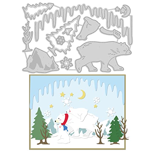 INFUNLY Eisbär Stanzen Tier Metall Stanzformen Für Die Kartenherstellung Weihnachten Winter Prägeformen Schablone Für Scrapbooking DIY Album Papier Karten Dekoration von INFUNLY