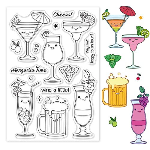 INFUNLY Summer Drink Klare Stempel Bier Silikonstempel Für Die Kartenherstellung Stempel Für Journaling Kartenherstellung Dekoration Und DIY Scrapbooking von INFUNLY