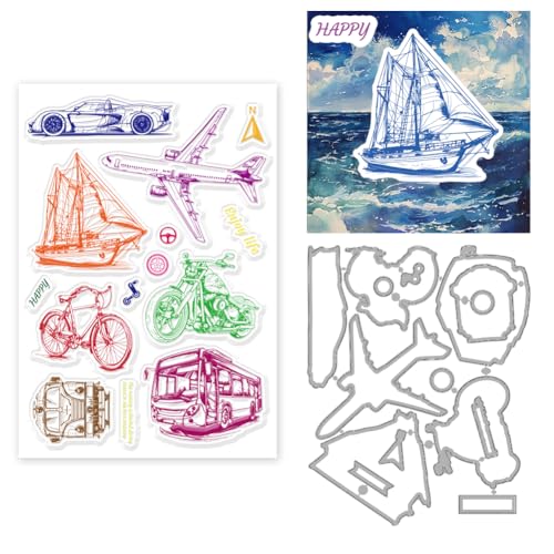 INFUNLY Transport-Stempel Und -Stanzform Zum Basteln von Karten Bunte Auto-Stempel Gummistempel Flugzeug-Silikonstempel Große Reise-Siegelstempel Im A4-Format DIY-Stanzungen Zum Basteln von Karten Scr INFUNLY Transport-Stempel Und -Stanzform Zum Basteln von Karten Bunte Auto-Stempel Gummistempel Flugzeug-Silikonstempel Große Reise-Siegelstempel Im A4-Format DIY-Stanzungen Zum Basteln von Karten Scr von INFUNLY