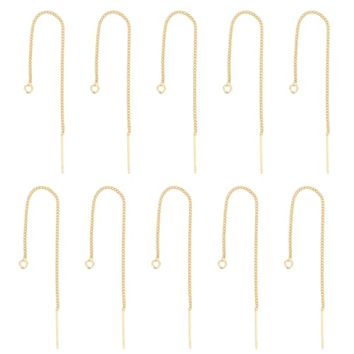 INGJIA 10Pcs 90mm Ohrfäden Hypoallergen Edelstahl Ohrfäden Lange Ohrring Metall Kette Ohrringe Für Schmuck Ohrring Herstellung 0.8mm Pin von INGJIA