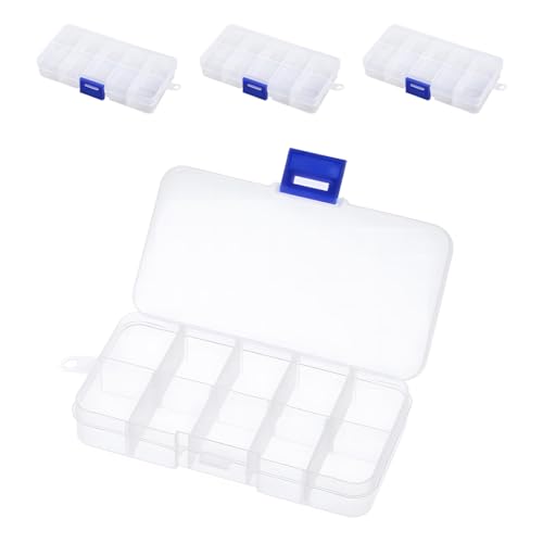 INGJIA 3Pcs Plastik Sortierbox, Sortierbox für kleinteile, Transparent Sortierbox mit 15 Fächer Einstellbar, Aufhängeloch zur Aufbewahrung von Schrauben, Ohrringen, Perlen, Büromaterial von INGJIA