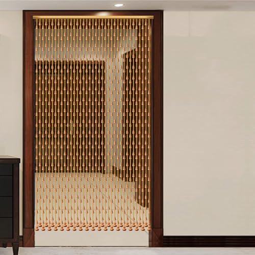 ININOSNP 21-strängige Perlenvorhänge, Holzperlen-Türvorhänge, Sichtschutz-Trennwände, Schrankvorhänge, Heimdekoration, perfekte Fensterdekoration(21 Strands-90x176cm) von ININOSNP