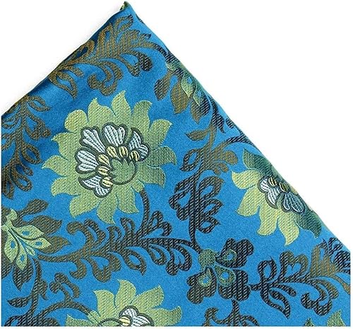 ININOSNP Blauer Brokat-Satinstoff mit Blumenmuster, traditionelle chinesische Kleiderstoffe for Nähen, Basteln, Kleidung, Dekorieren(4m) von ININOSNP